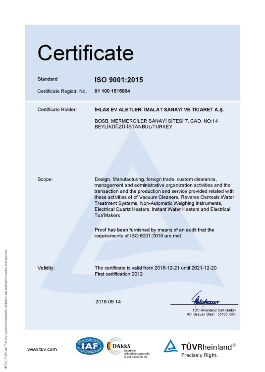 ISO 9001:2015 Certificate